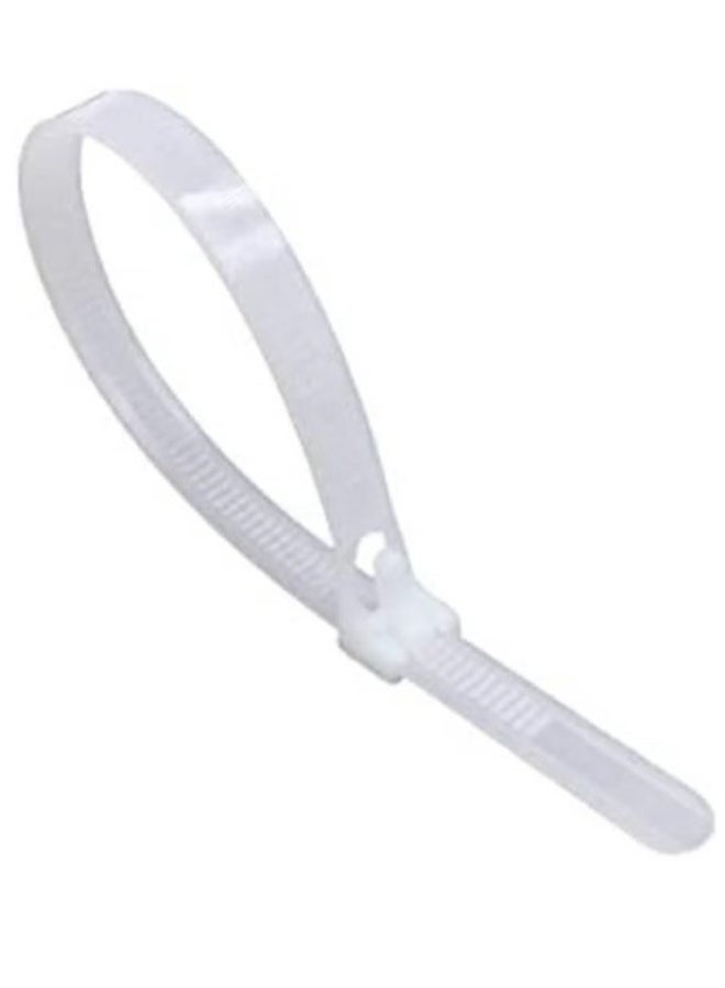 Terabyte رابطات كابلات نايلون بيضاء ثقيلة-duty بطول 150 مم (6 بوصة) - عرض 3.6 مم، مقاومة للعوامل الجوية، رابطات سحاب ذات قفل ذاتي للاستخدام الداخلي والخارجي - 100 قطعة - Image 2